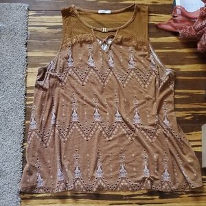 Brown Sleeveless Top